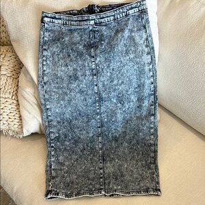 Iris Jeans Pencil Skirt Acid Wash Zip up M/L Juniors